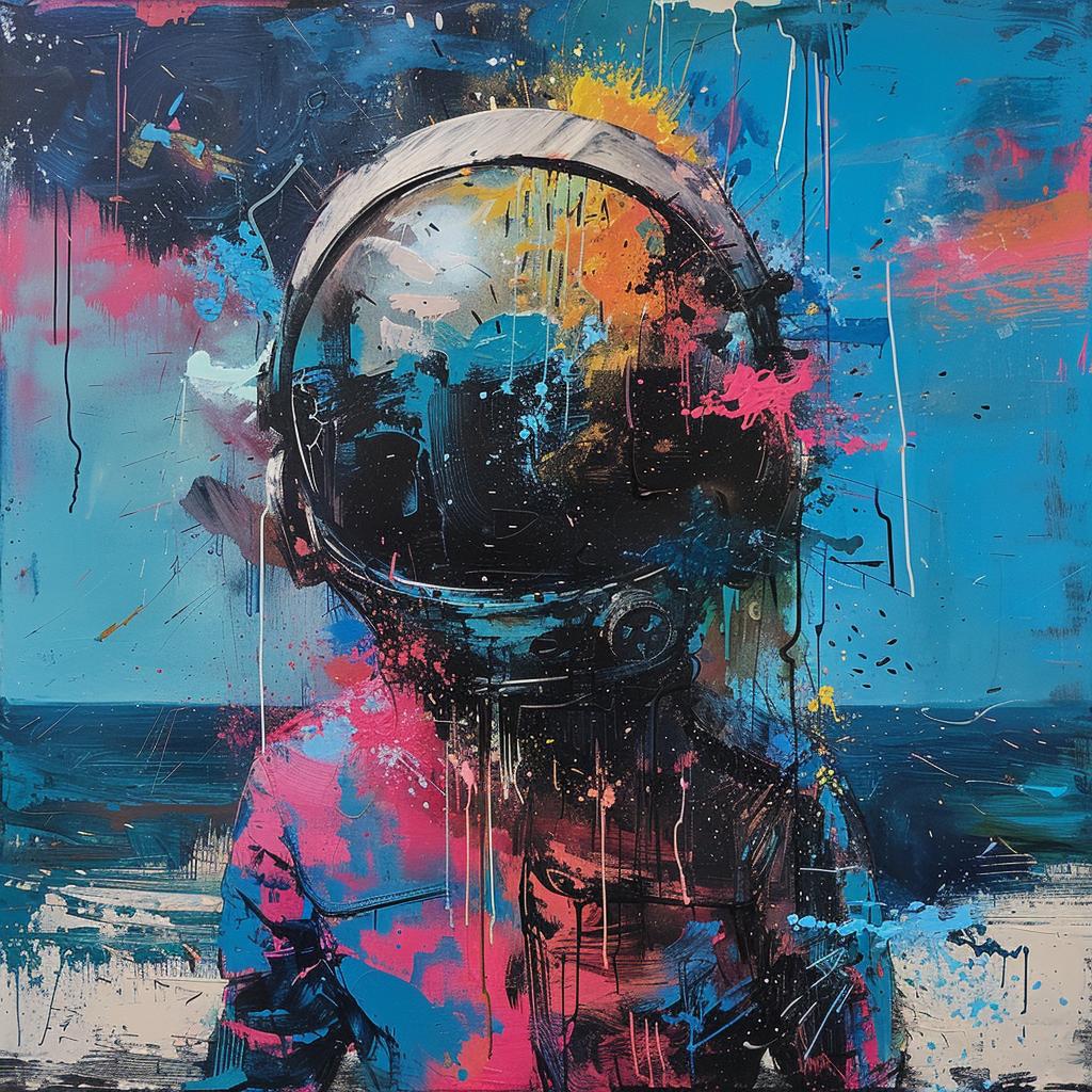 abstract  seascape  alien  attack  astronaut  beach  screenprinting  encaustic  colorful  creative 959919