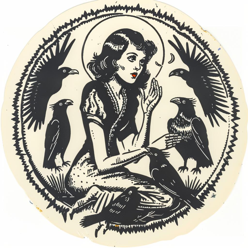 provocative  dark  naturalistic  spiritual  terror  occult  art  woman  crows  drawing 935001