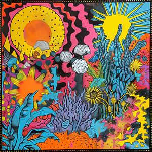 sun  plants  colorful  surreal  bright  vivid  joyful  abstract  playful  Risograph 1078020