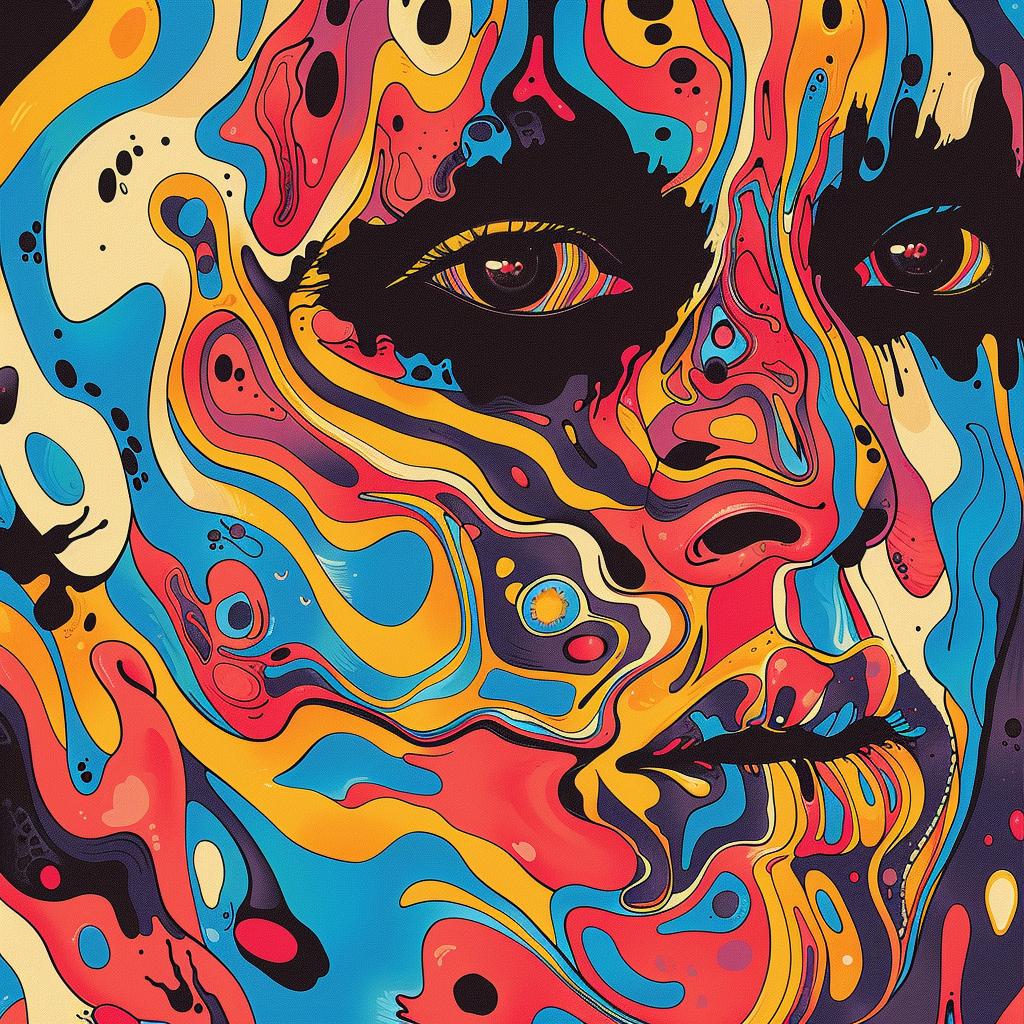 colorful  painting  woman  face  album  cover  Brandon  Mably  surreal  creative 960532