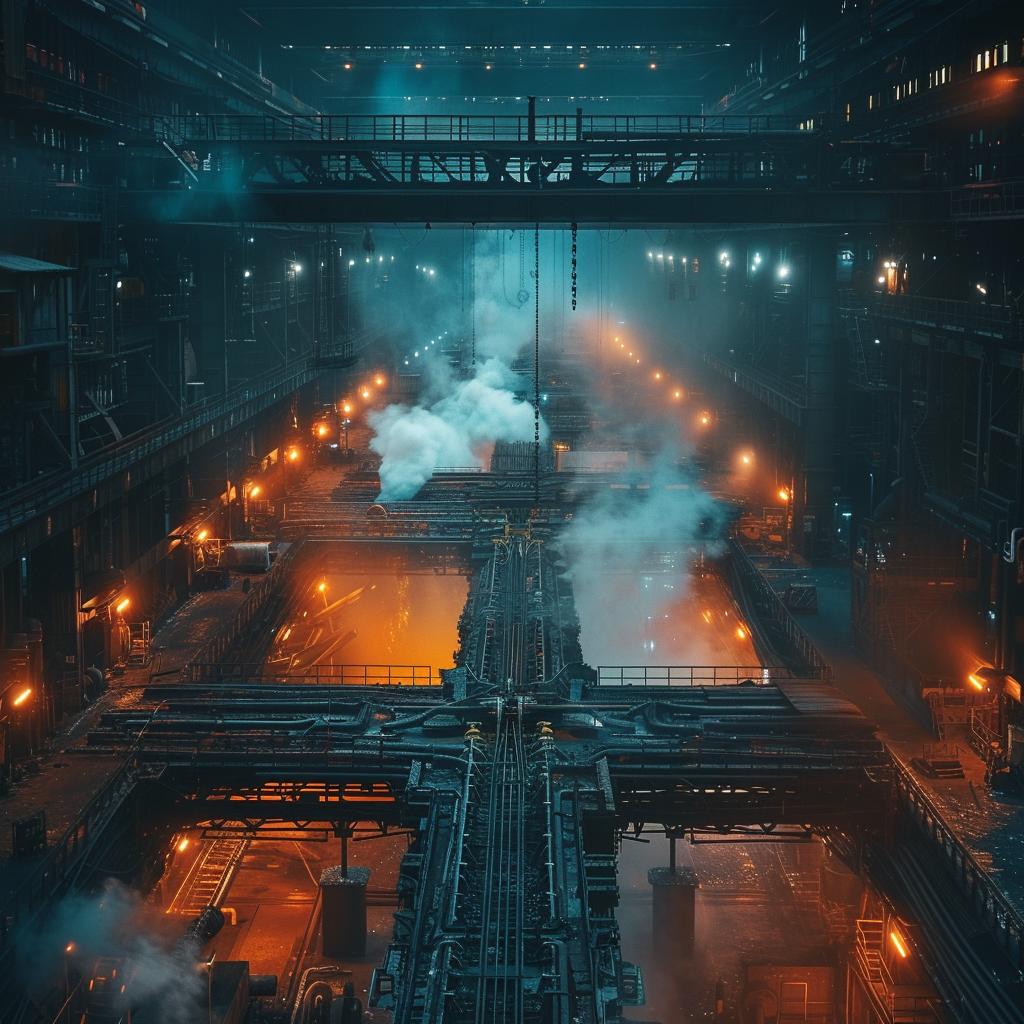 factory  industrial  photo  steel  steam  pipes  dark  lighting  glow  raw 965335