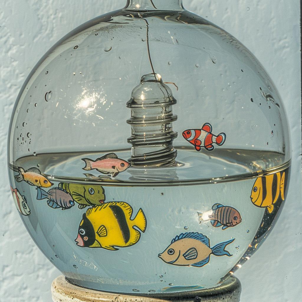 lightbulb  aquarium  liquid  colorfulfish  glass  sparse  design  aquatic  creative  decorative 938909