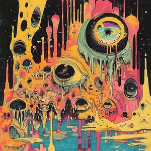 album  cover  psychedelic  colors  surreal  chaos  symbolist  risograph  art  paint 1078160