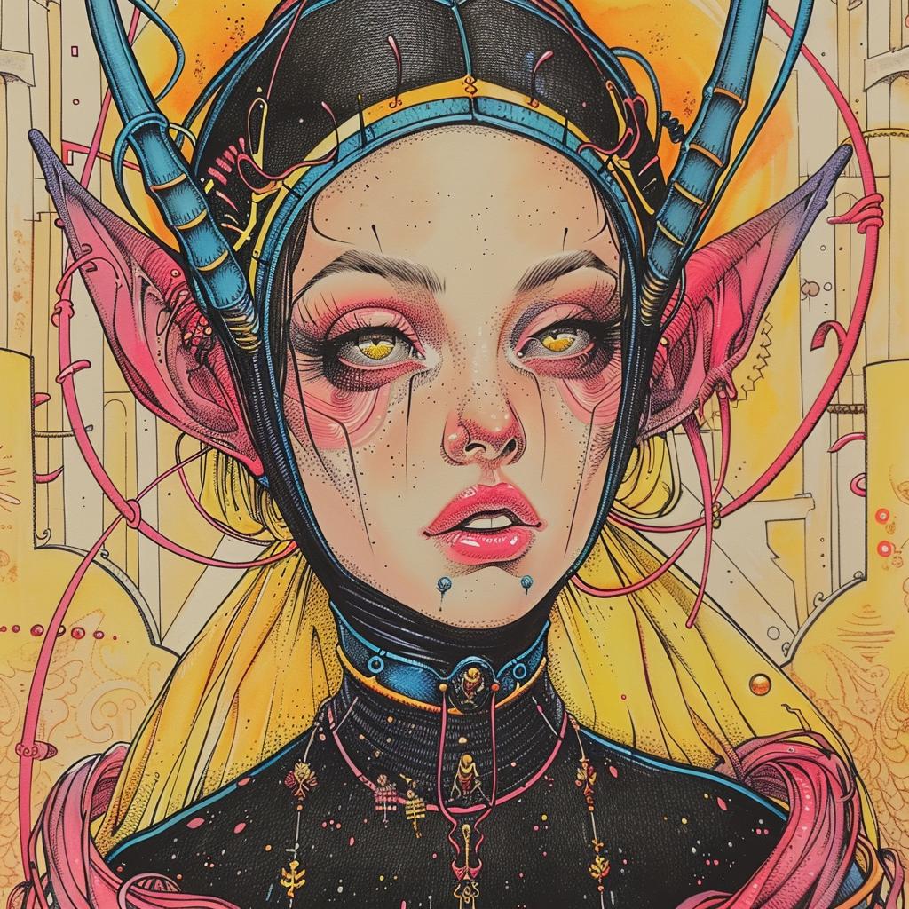 provocative  art  dark  occult  terror  woman  horns  crown  drawing  illustration 928451