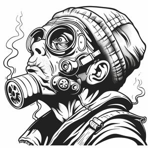 man  gasmask  1922  vintage  portrait  dark  mood  surreal  goggles  expressionistic 1071106