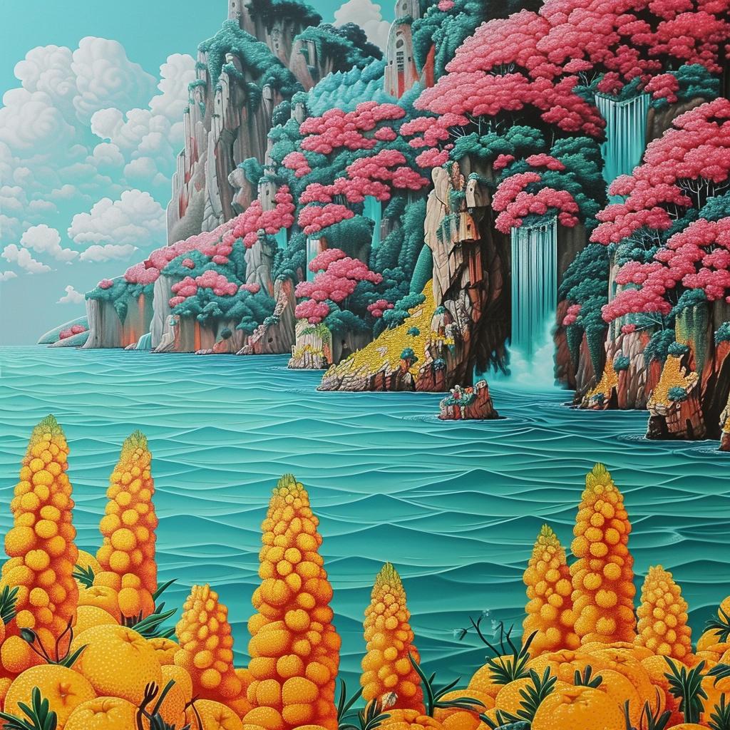 جبل، محيط، رسم توضيحي، شعبي، نابض بالحياة، جميل، أزرق، برتقالي، منظر طبيعي للمياه 945257