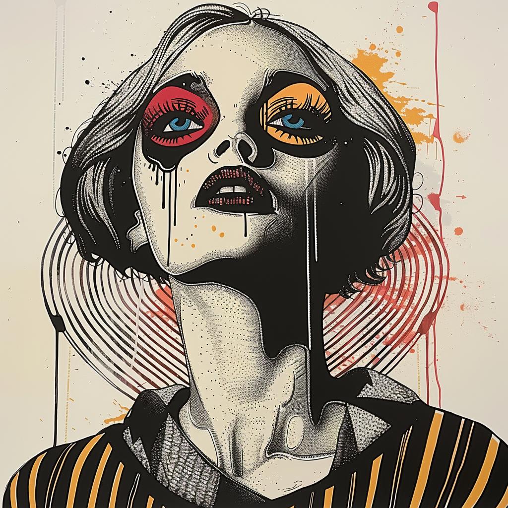pop  art  sweaterman  blonde  four  eyes  Troy  Brooks  red  stripe 939460