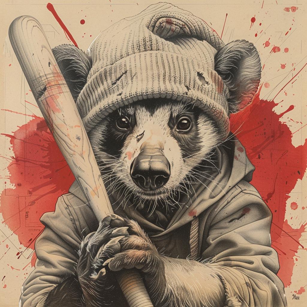 aggressive  bear  baseball  bat  hip-hop  culture  minimal  illustration  cartoon  bold 959576