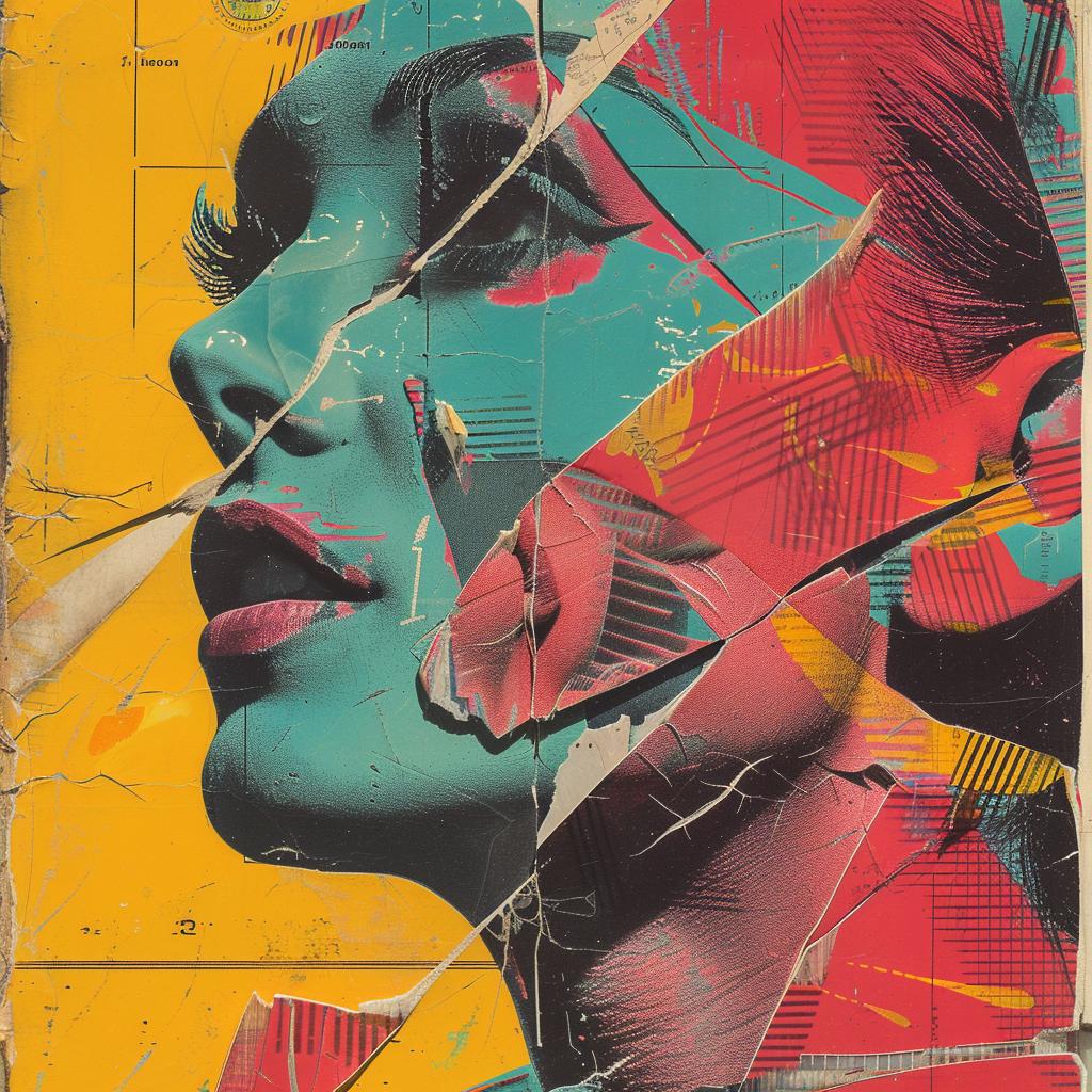 woman  face  pop  art  graphics  dissected  books  mid-century  colorful  detailed 1019918