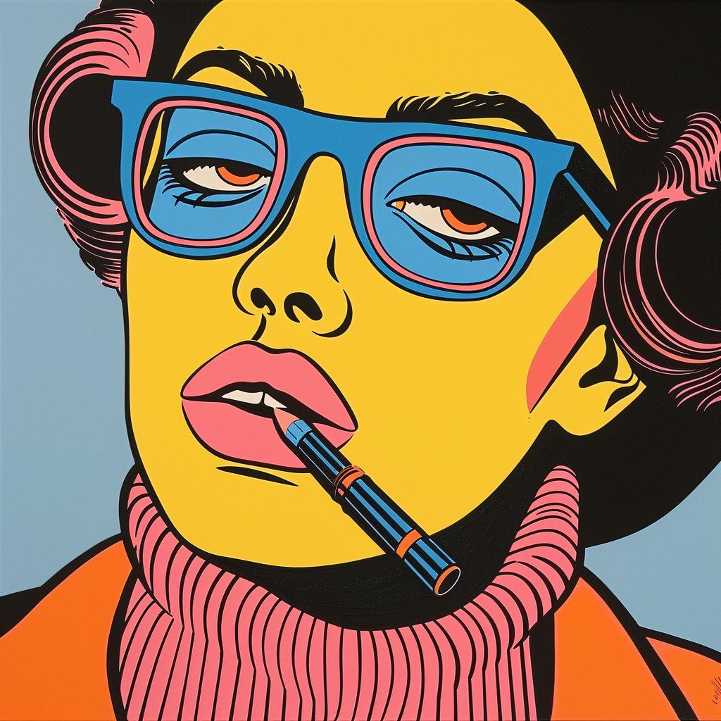 chromolithography  photograph  collage  Rodchenko  Kandinsky  pop  art  woman  glasses  cigarette 1023056
