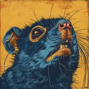 rat  nose  eyes  yellow  portrait  Kirby  comic  artnouveau  1950s  whimsical 1076936