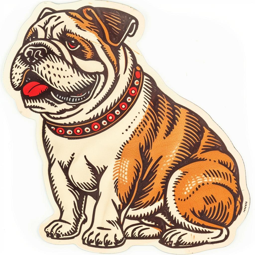 dog  bulldog  sticker  cute  pet  animal  white  background  graphics  design 943022