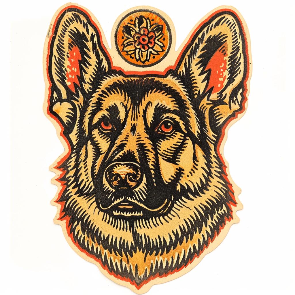 German  shepherd  sticker  dog  graphic  design  minimalistic  head  pet  cute 942988