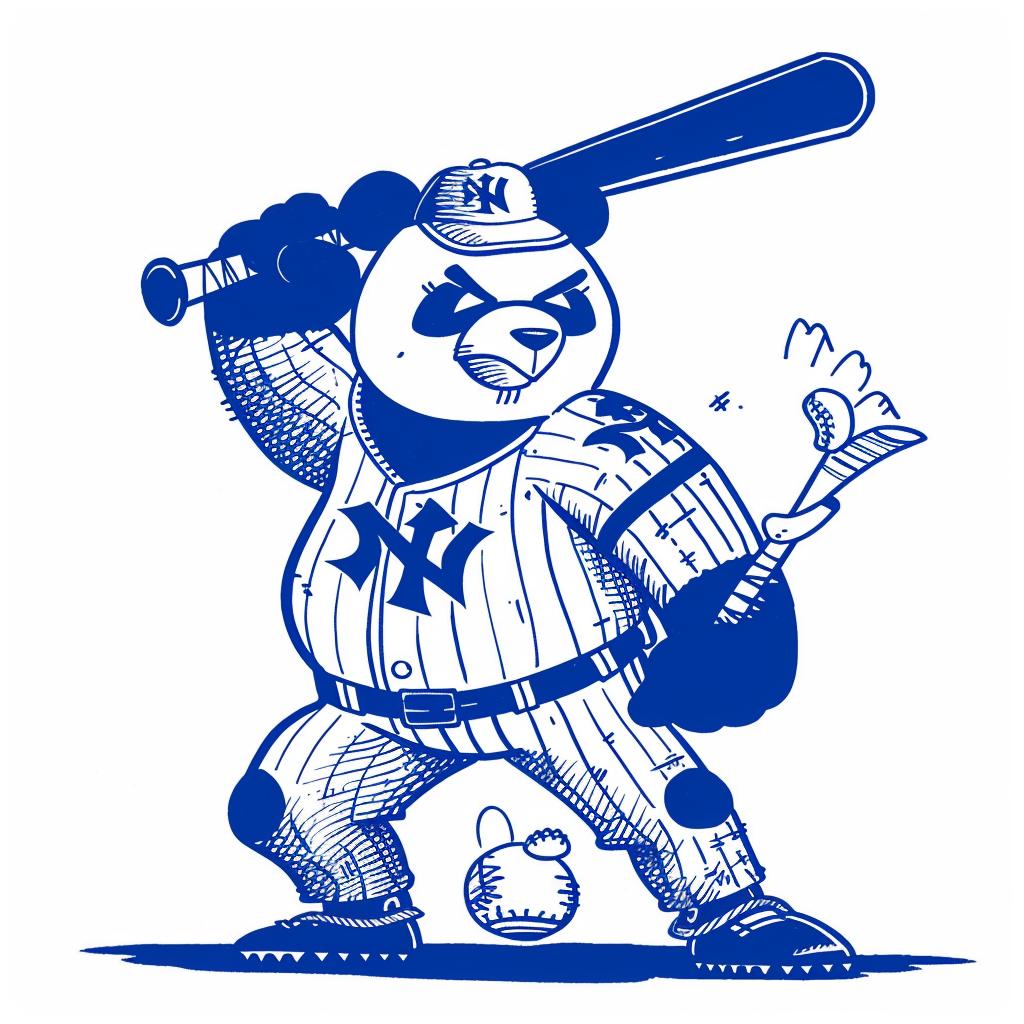 panda  cartoon  baseball  bat  uniform  playful  animal  sport  character  whimsical 1028046