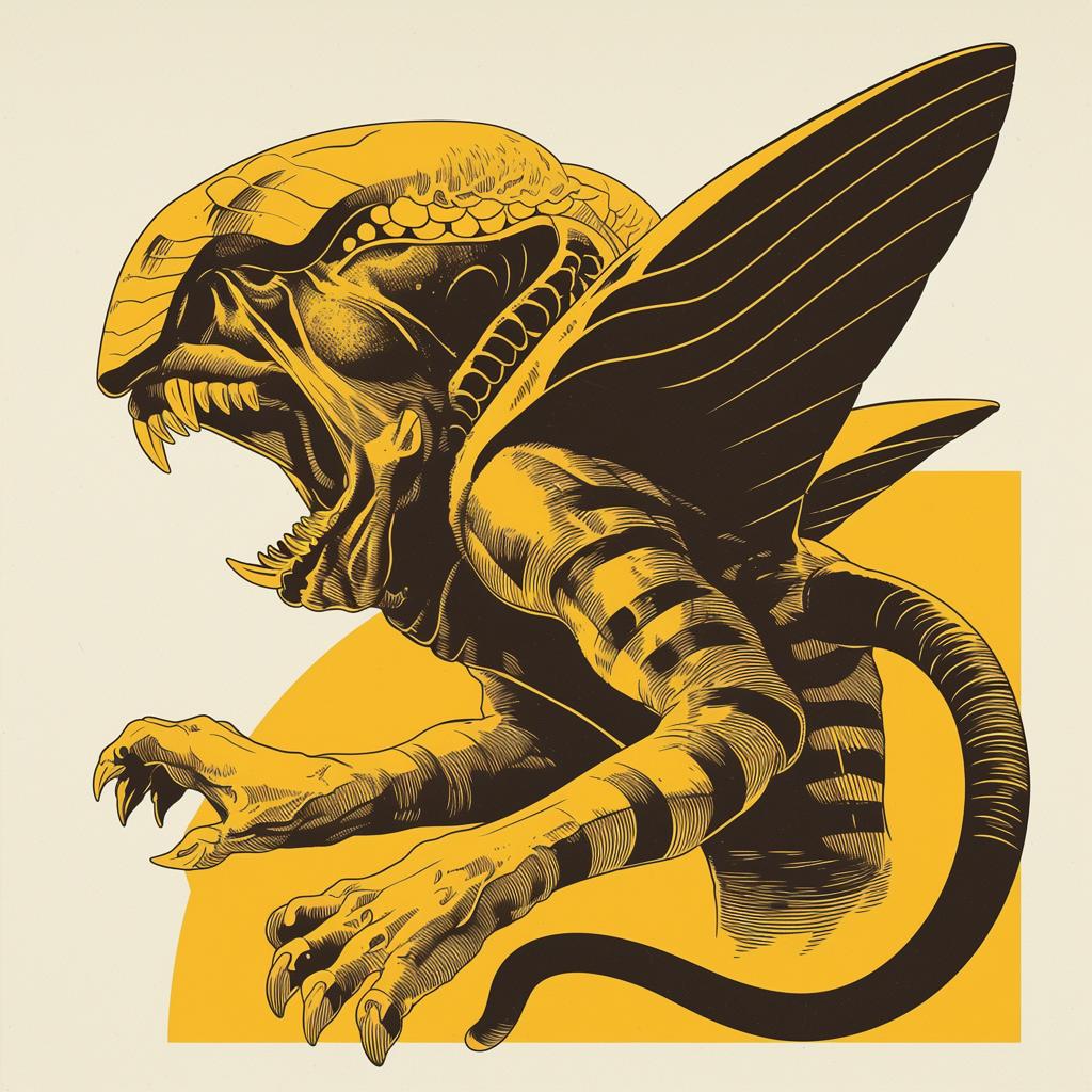 tattoo  design  alien  wings  risoprint  streetwear  creature  illustration  lithography  art 5691