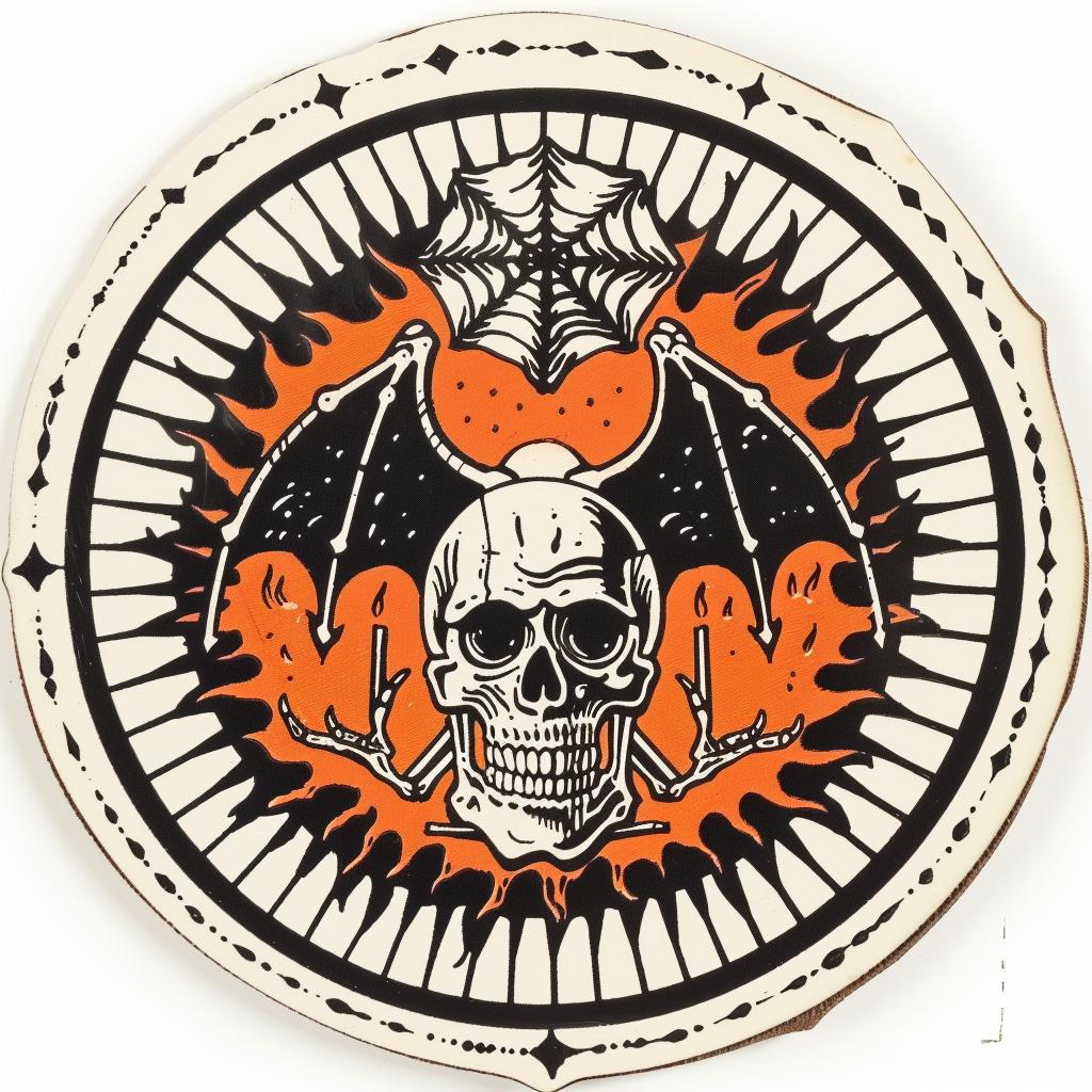 badge  skull  bat  symmetrical  dark  occult  provocative  sticker  design  naturalistic 933162