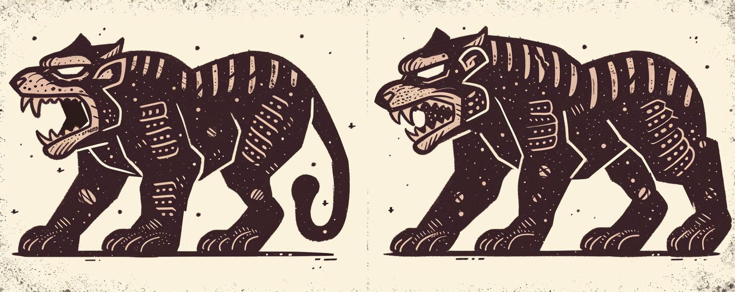 tiger  mythical  illustration  snarling  profile  Todd  McFarlane  creature  full  body 934146