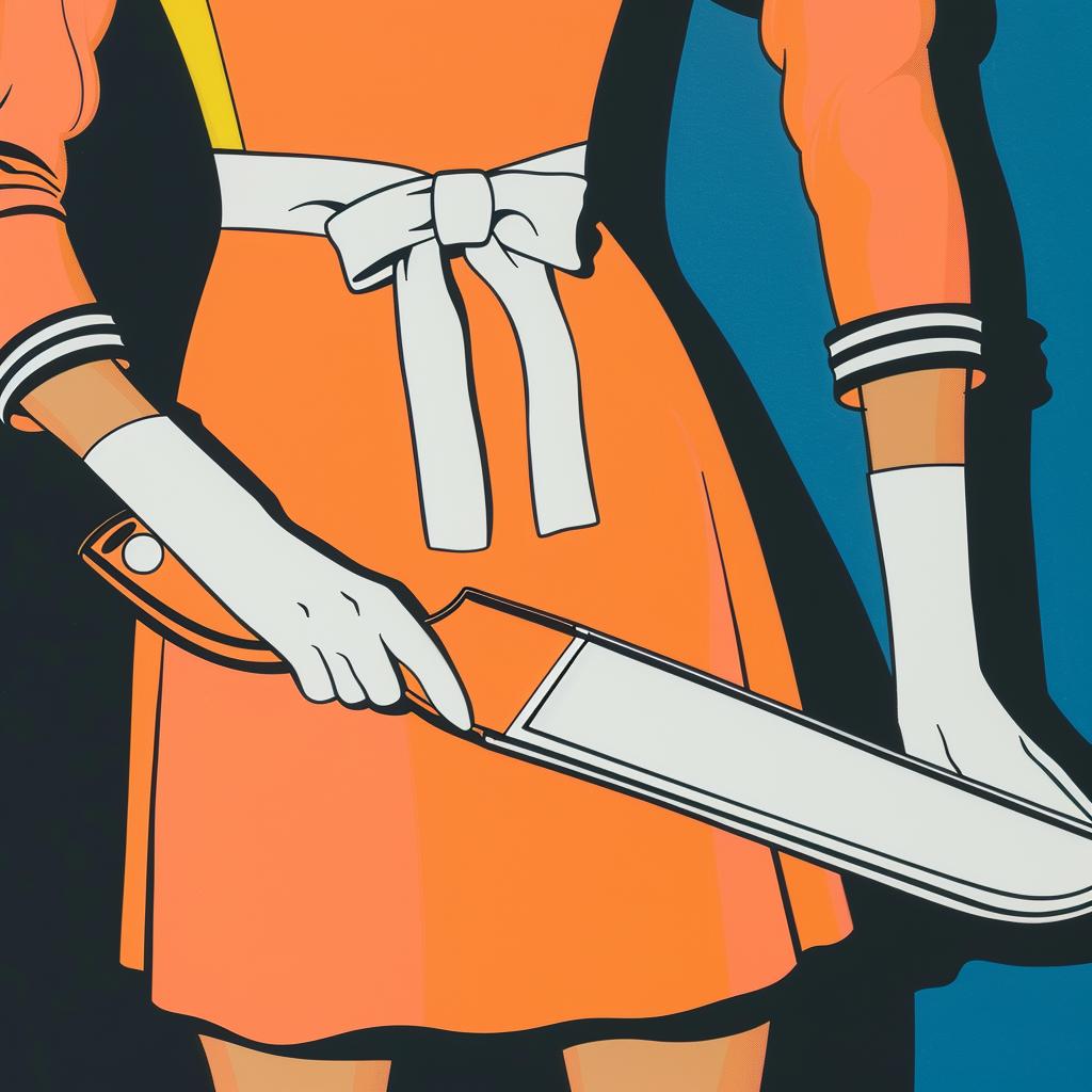 woman  knife  orange  dress  paint  bold  individualistic  colorful  graphic  female 943730