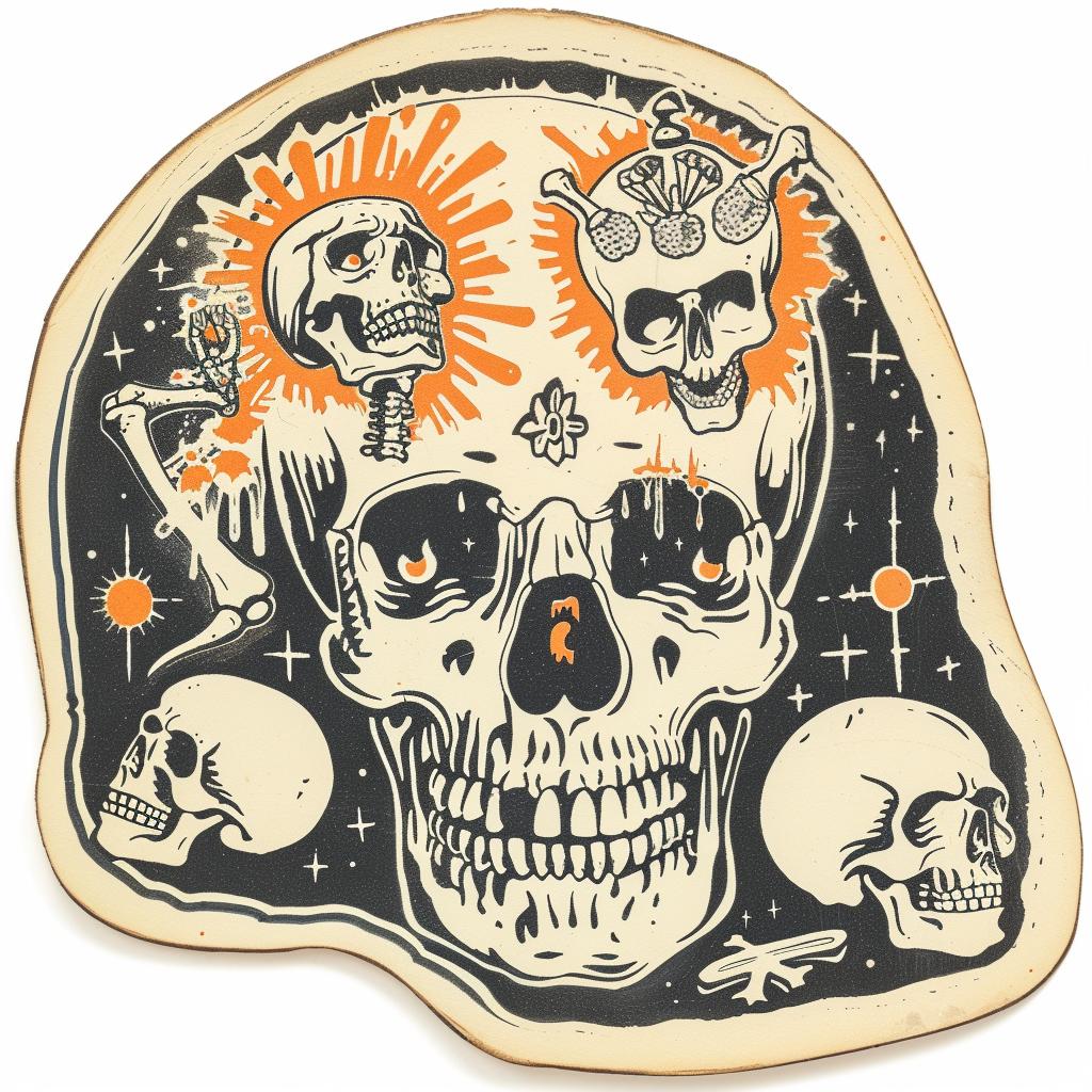 skull  sun  stars  illustration  dark  symbolic  macabre  art  graphic  design 932108