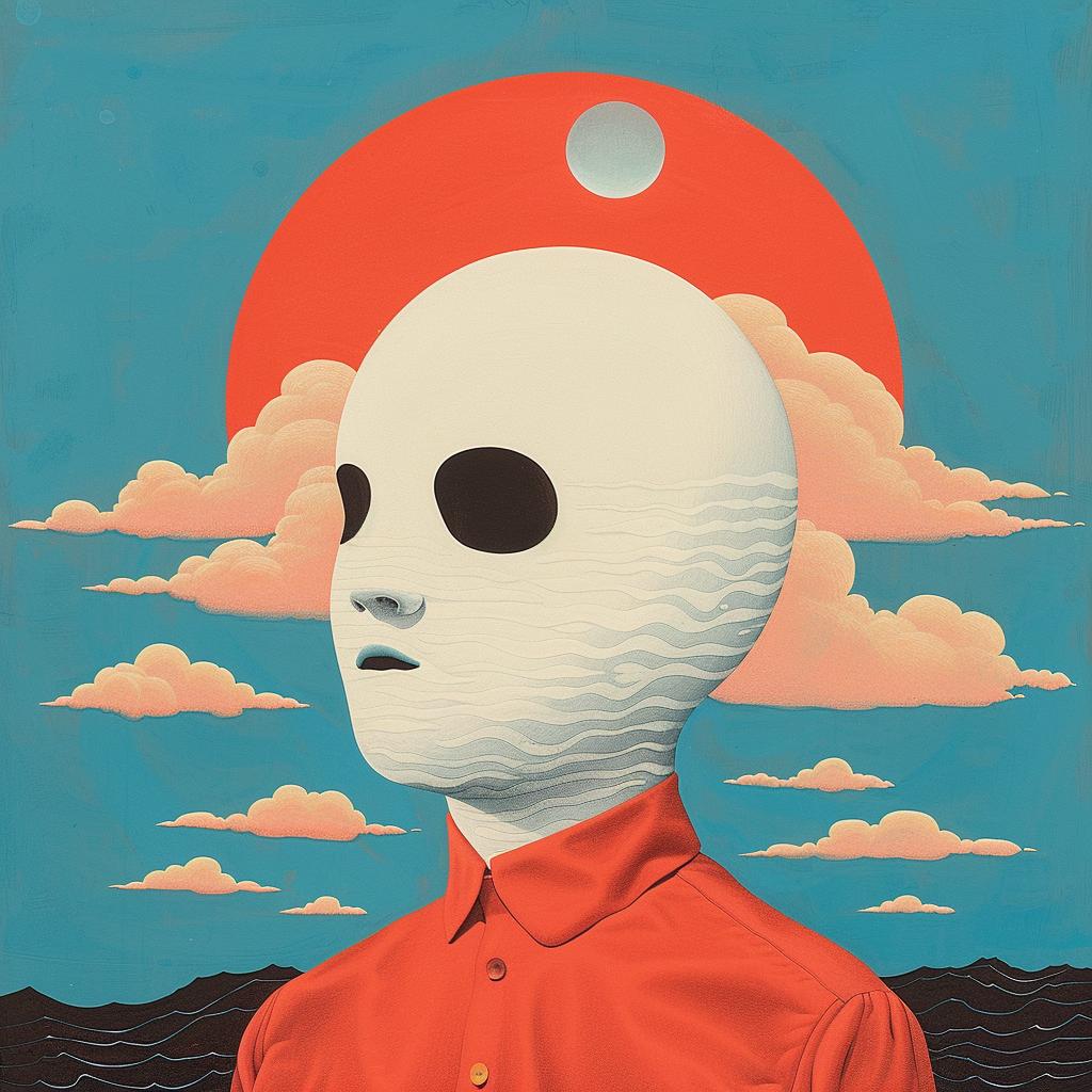 surreal  man  head  portrait  whimsical  creative  stylized  colorful  illustration  funny 1018049