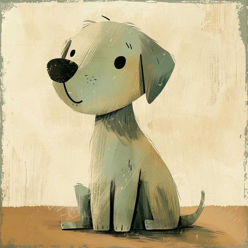 قصاصات فنية لكلب، رسم توضيحي لطيف، باستيل، عضوي، خيالي، رسوم متحركة، خفيف، وجيد التهوية 970373