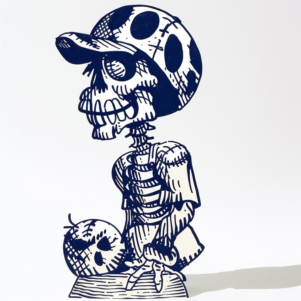 skeleton  skull  hat  bat  front-facing  graphic  dark  bones  streetart  illustration 1027542