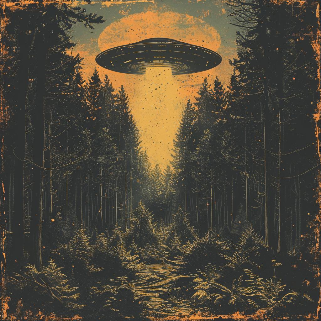 woodcut  sci-fi  alien  forest  concept  illustration  faded  symmetry  detailed  epic 922415