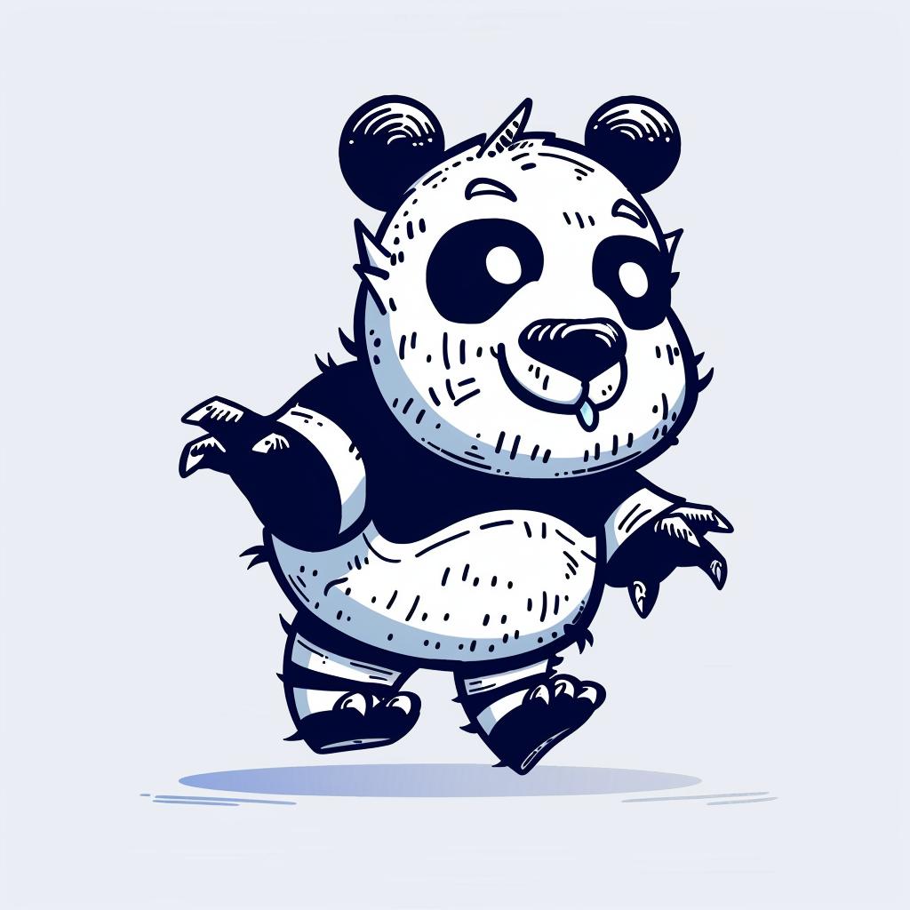 panda  cartoon  running  character  cute  animal  bear  playful  nature  whimsical 1027615