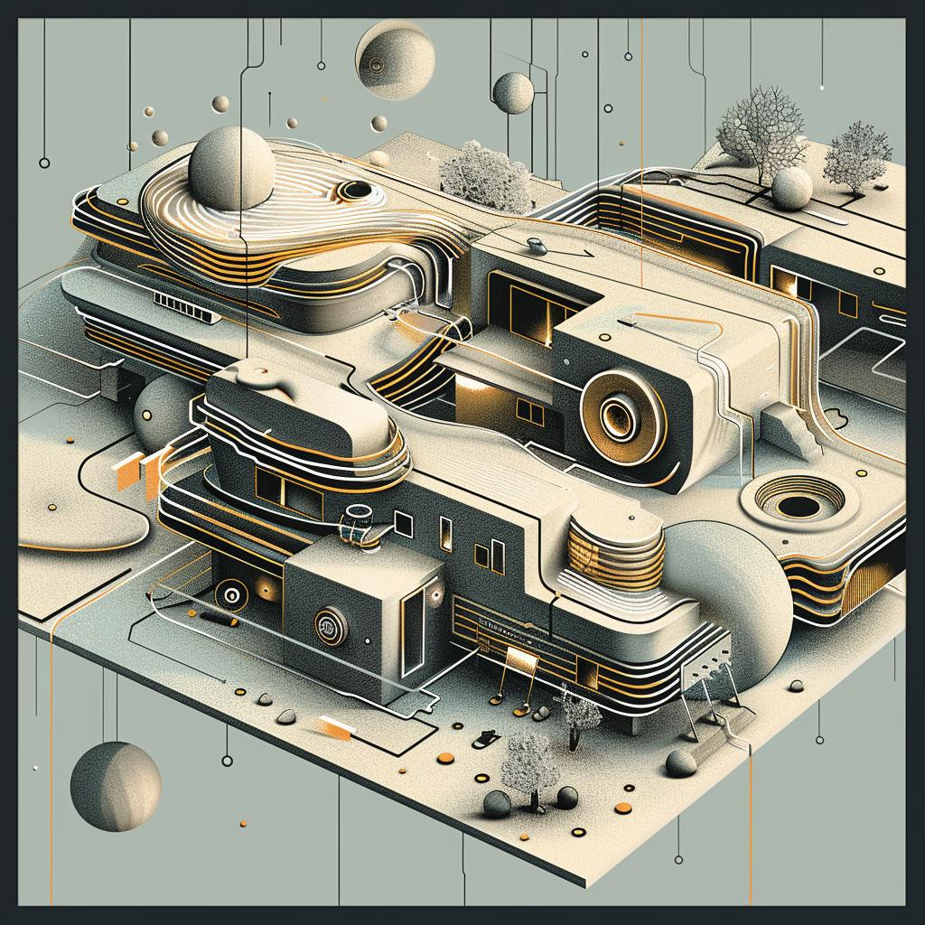 abstract  futuristic  city  axonometric  design  modern  art  geometry  color  structure 966314