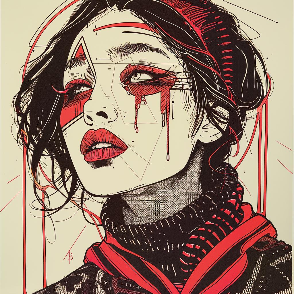 popart  woolen  sweaterman  model  foureyes  eyemakeup  TroyBrooks  AsianAmerican  redmakeup  scarf 939303