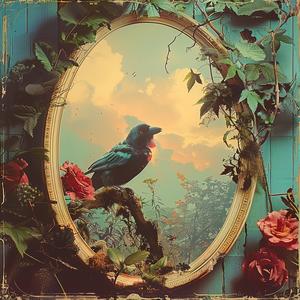 bird  branch  mirror  nature  illustration  art  chromolithography  colorful  design  stylize 1053977