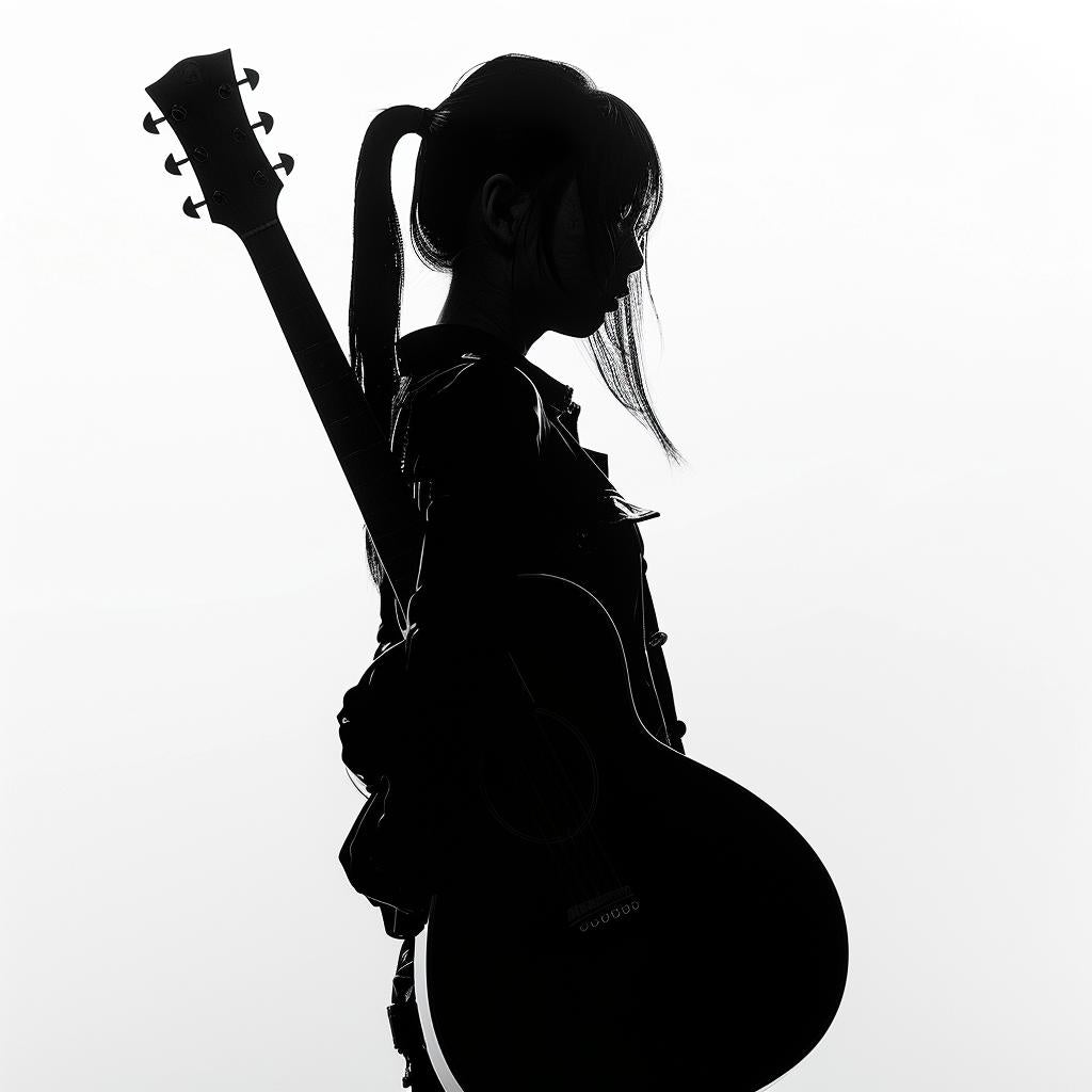 female  musician  guitar  silhouette  high-contrast  studio  portrait  acoustic  vogue  art 953757