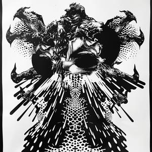 skull  monochrome  poster  telekinesis  negative  space  halftone  screenprint  art  violence 1071305