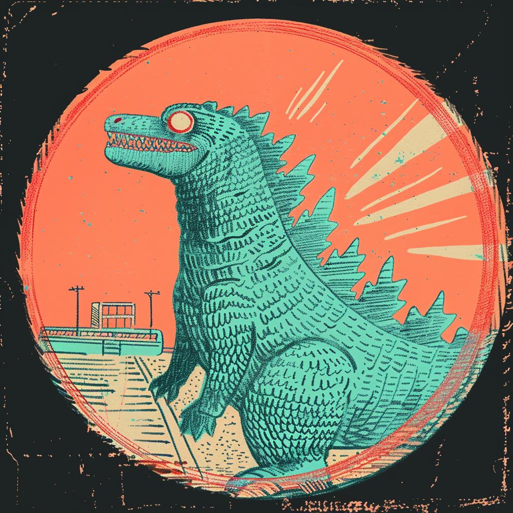 Godzilla  Tokyo  poster  monster  red  circle  Japan  art  illustration  cinema 940742