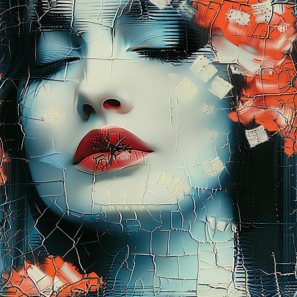 woman  red  flowers  face  impasto  encaustic  vibrant  portrait  emotional  figurative 963651