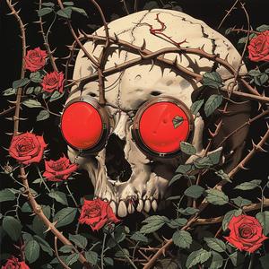 skull  red  eyes  roses  comic  thorns  style  Mike Allred  Todd McFarlane  Steve Ditko 1077331