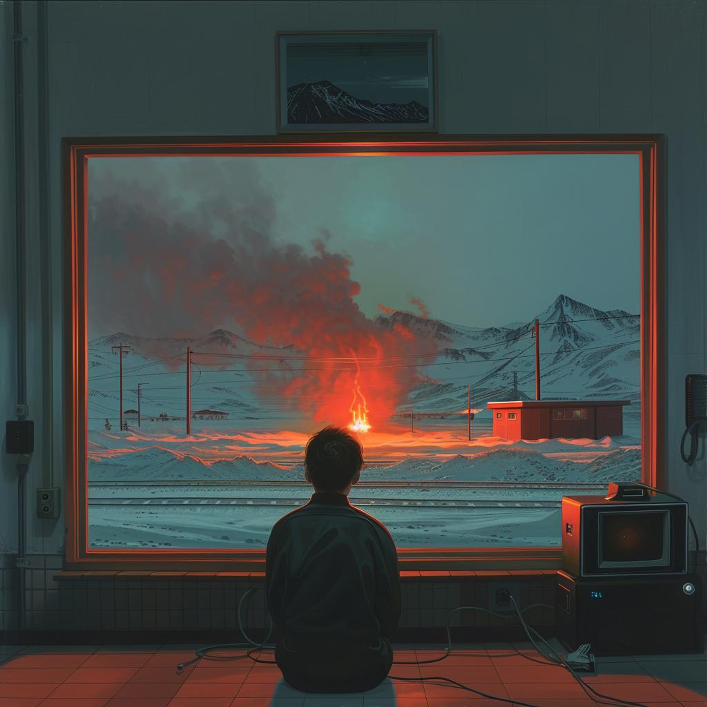 creative  surreal  album  cover  neon  lights  window  man  fire  visual 976518