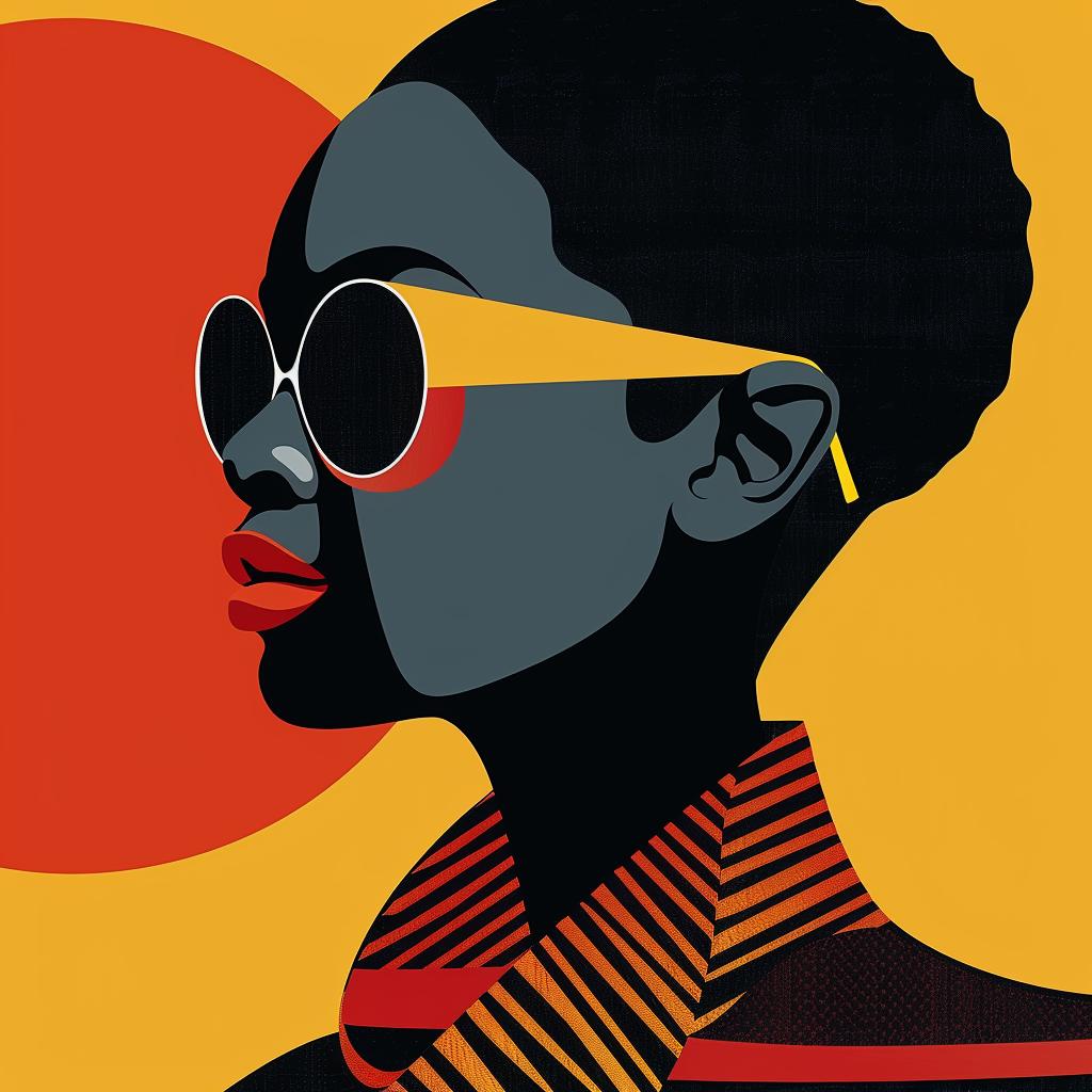 Abstract  Minimalist  Portrait  African-American  Geometric  Bold  Elegant  Chic  Modern  Stylish 929430