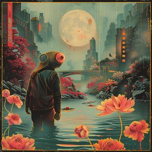 moon  lotus  chromolithography  artwork  vibrant  botanical  design  visual  colorful  illustration 1058859