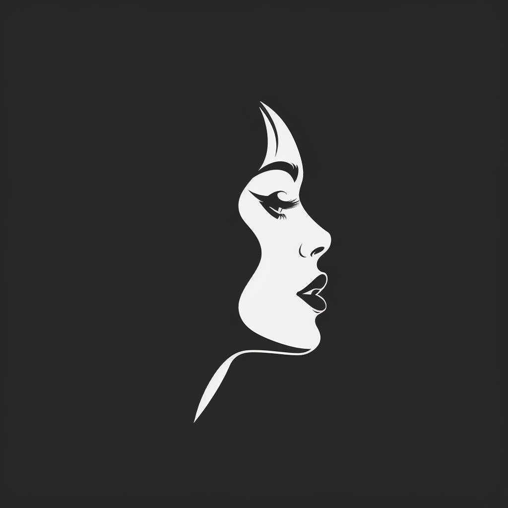 silhouette  woman  profile  logo  minimal  vector  face  black  background  art 954059