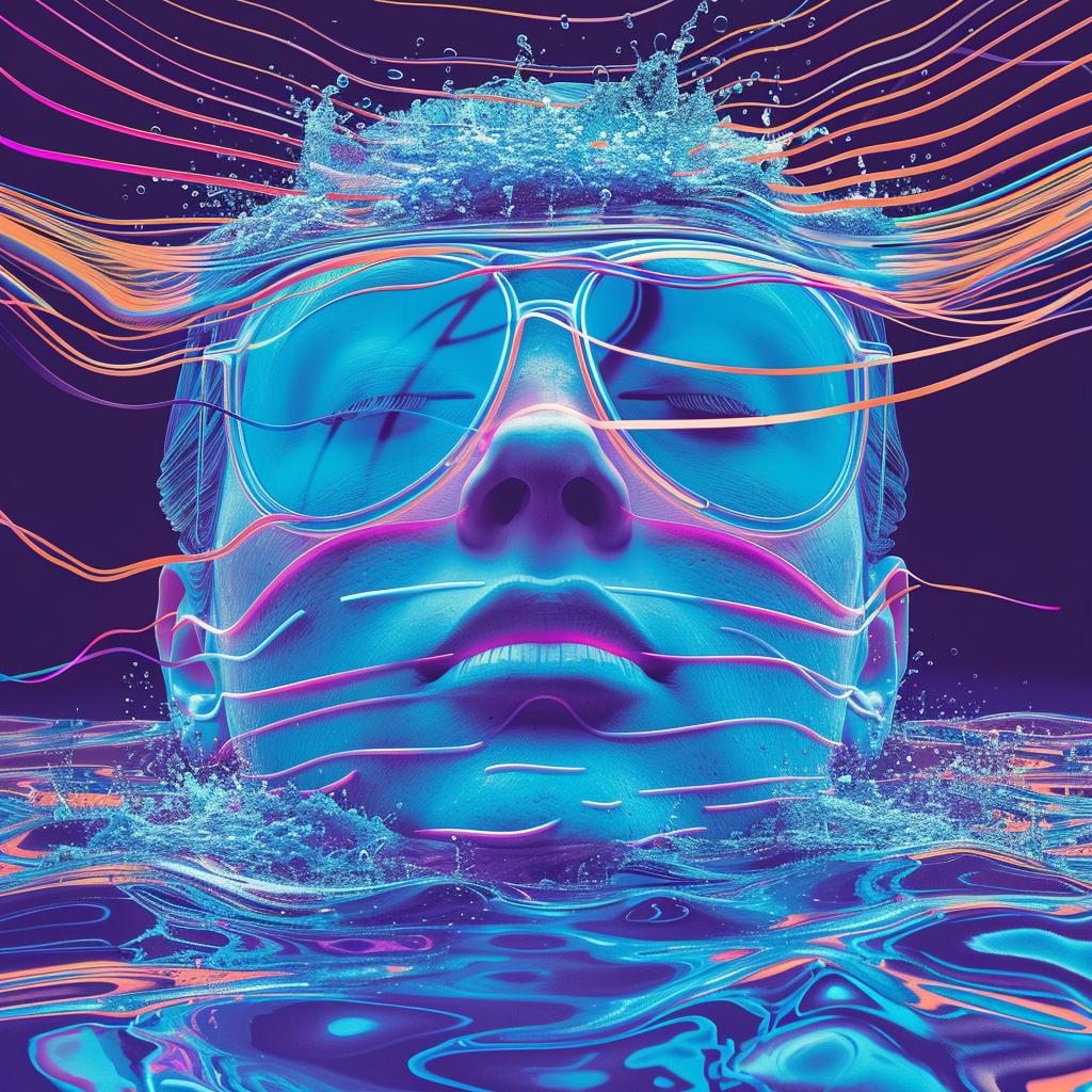 surreal  album  cover  water  woman  sunglasses  vibrant  creative  abstract  splash 916150