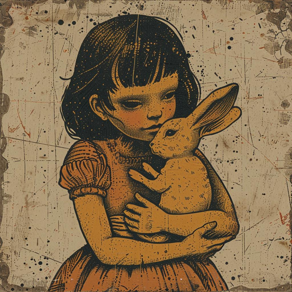 girl  rabbit  introspective  naturalistic  spiritual  dark  occult  art  Sophie  Blackall 926264