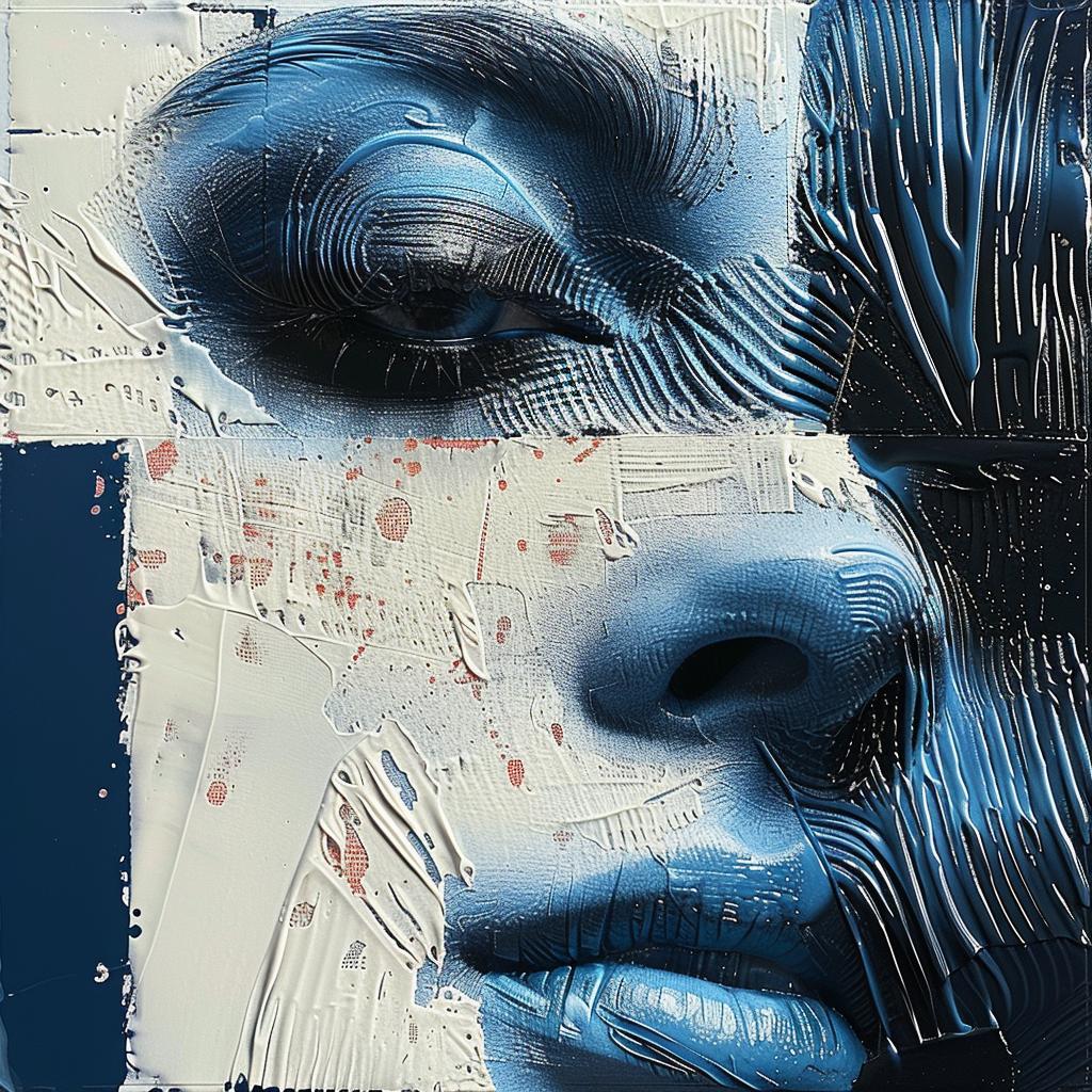 woman  blue  white  paint  abstract  portrait  art  creativity  emotion  expression 963737