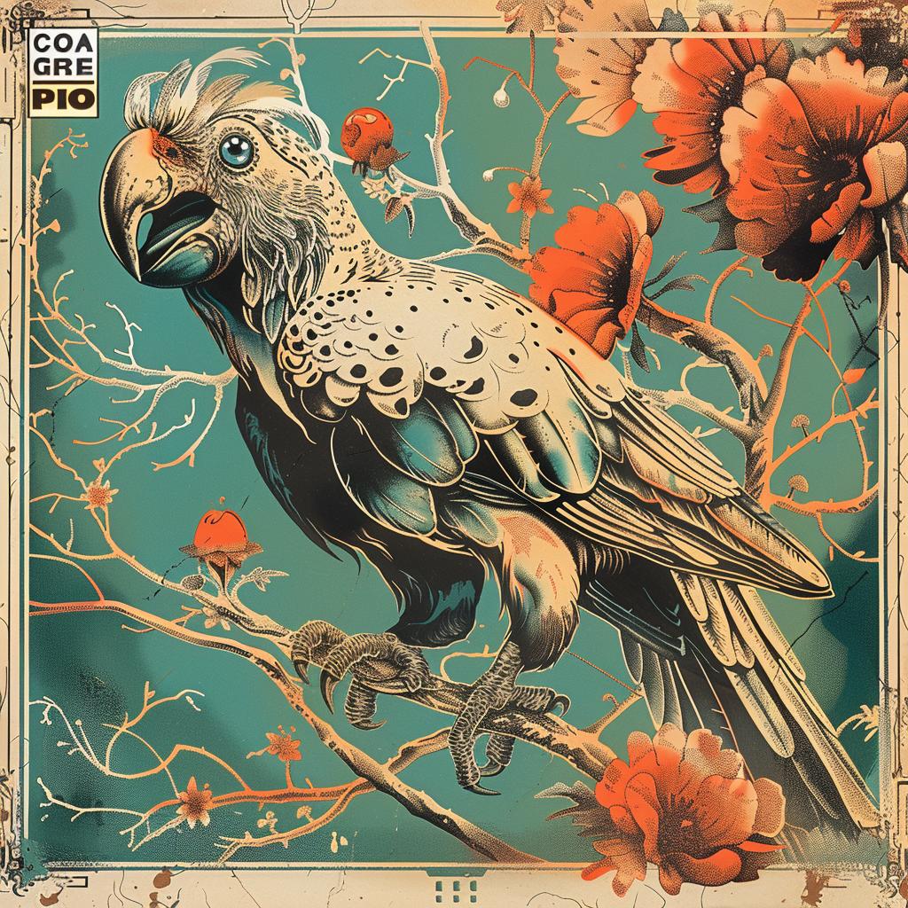 chromolithography  album  cover  parrot  painting  colorful  illustration  animal  art  design 1021549