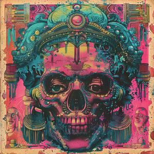 surreal  skull  crown  colorful  symbolist  screenprint  artistic  Todd  White  creative 1078595