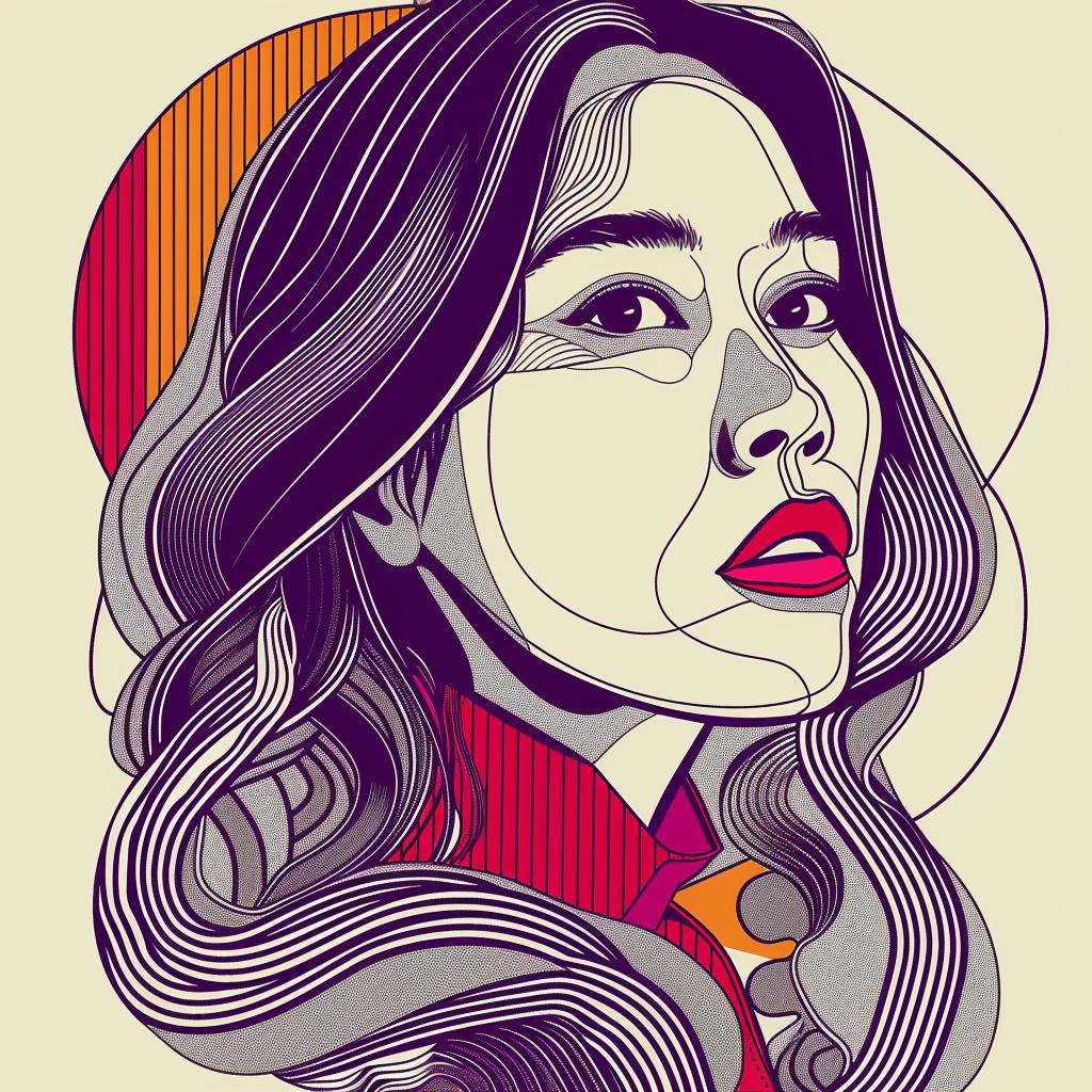 Pop  Art  Asian-American  female  long  hair  white  background  digital  selection 937171