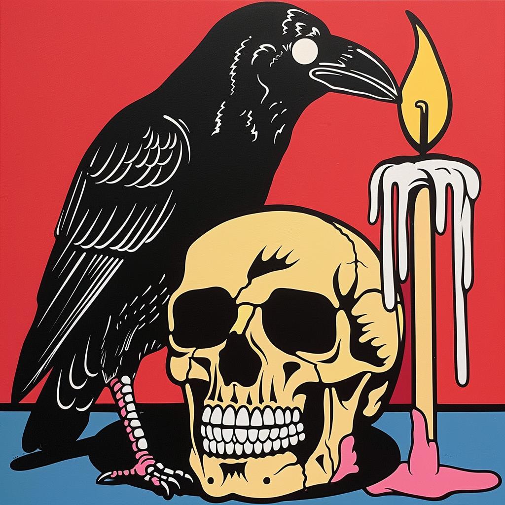 raven  skull  candle  dark  gothic  melting  perched  creepy  memento  symbolism 1023687
