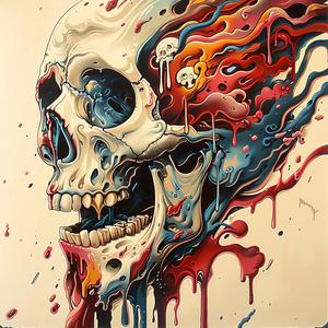 skull  painting  dripping  colorful  art  expression  graphic  vivid  modern  abstract 1040782