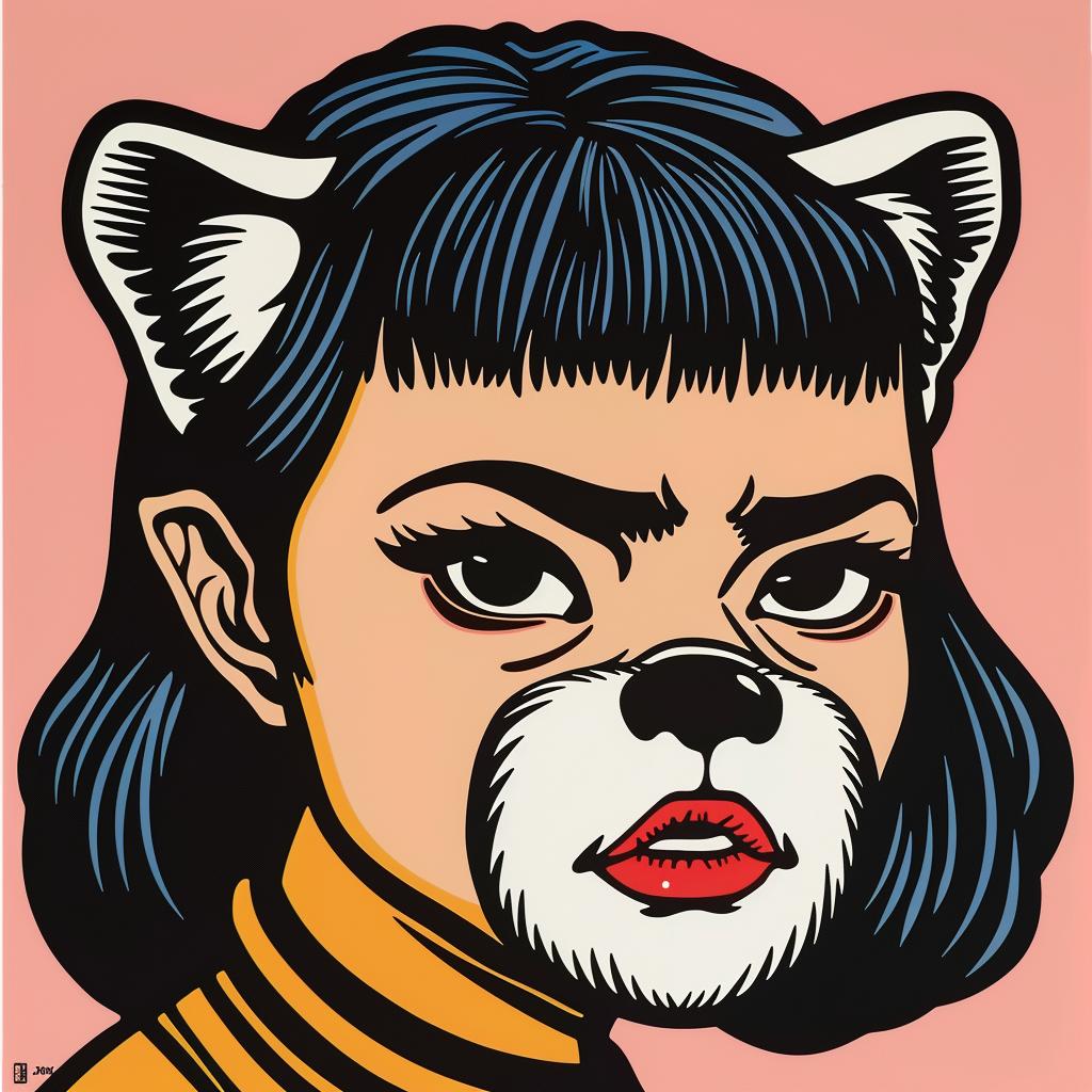 Cornella  woman  dog  face  cartoon  humorous  playful  artwork  whimsical  illustration 966806