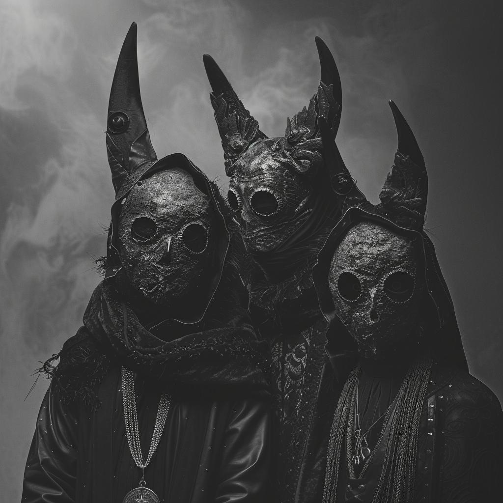 occult  secret  society  dark  horror  masks  mystical  people  enigmatic  vintage 1035301